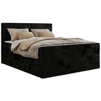 BOXSPRINGBETT TILIANO KING DUO 160/200 - Schwarz Cord - H3 - Schwarz, Textil (160/200cm) - MKS