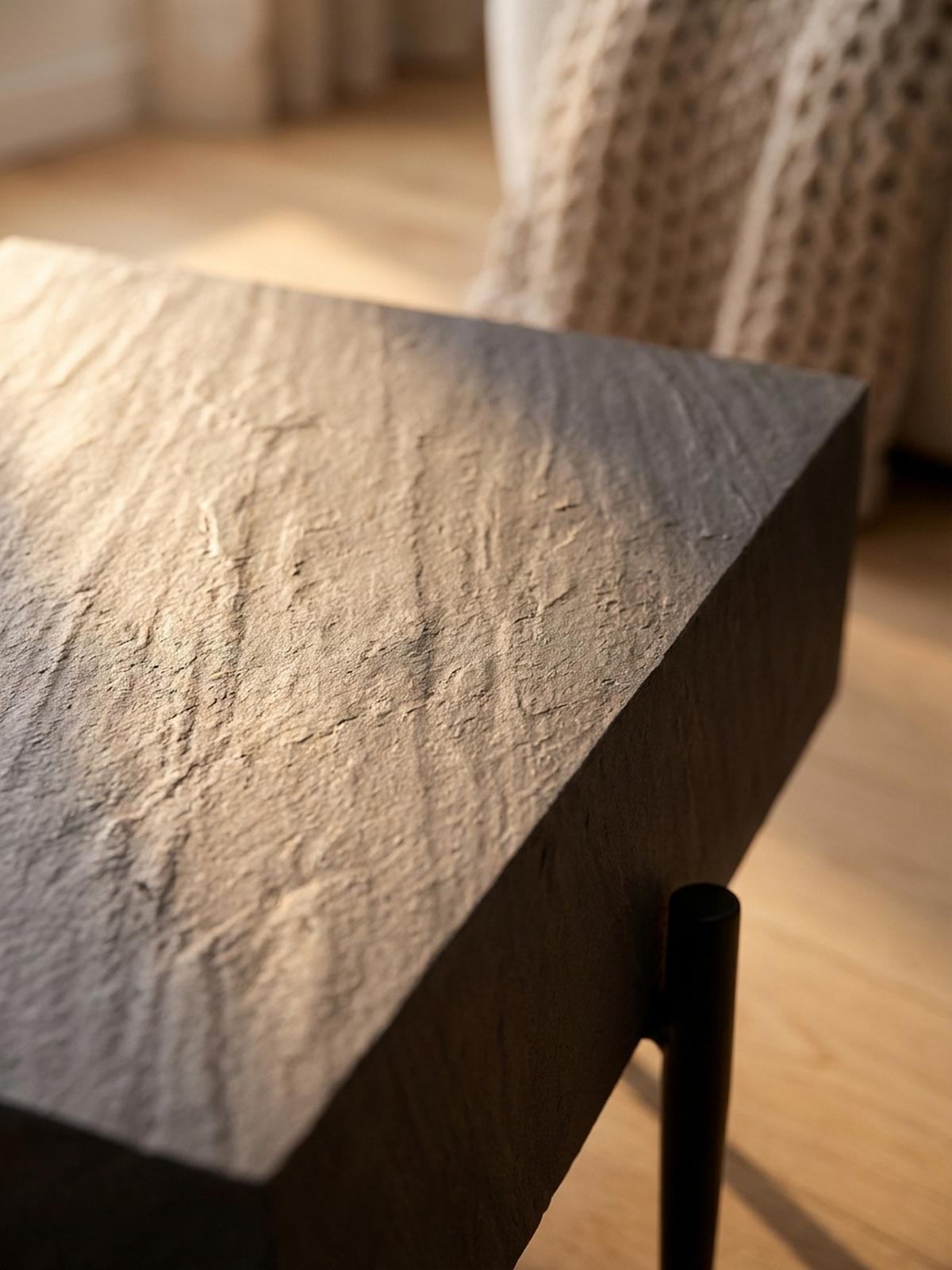 COUCHTISCH Quadratisch Anthrazit Steinoptik Metall 64x64x35 cm Modern Massiv - Schwarz/Grau, Holz/Metall (64/64/35cm) - KADIMA DESIGN