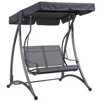 HOLLYWOODSCHAUKEL Sonnendach grau Tesero - Grau, Textil (146/165/120cm) - Beliani