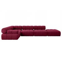 ECKSOFA modulares Sofa Felto-L2 - 380x190x70 cm Bordeauxrot Velours - Bordeaux, Holzwerkstoff/Textil (380/190cm) - ALTDECOR
