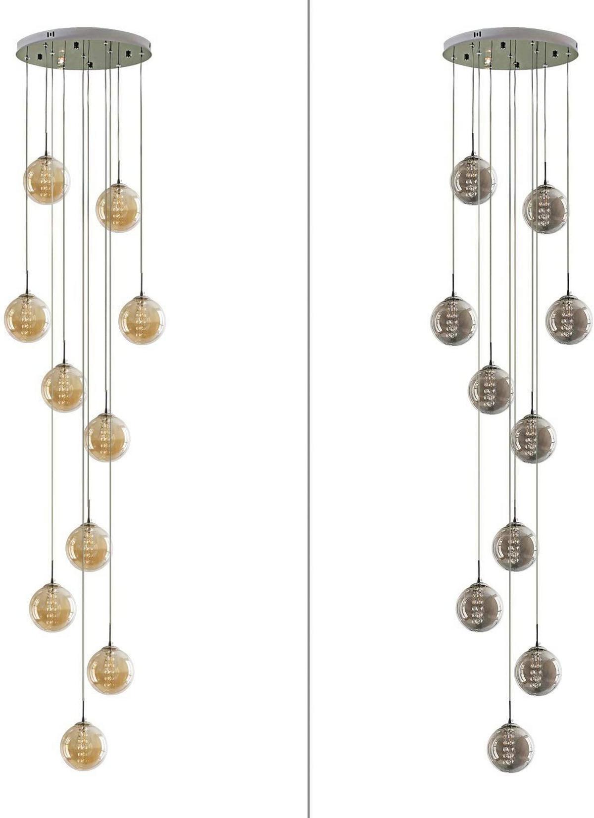 LED-HÄNGELEUCHTE Liorfalk 41/200/41 cm - Grau, Glas (41/41/200cm) - ZMH