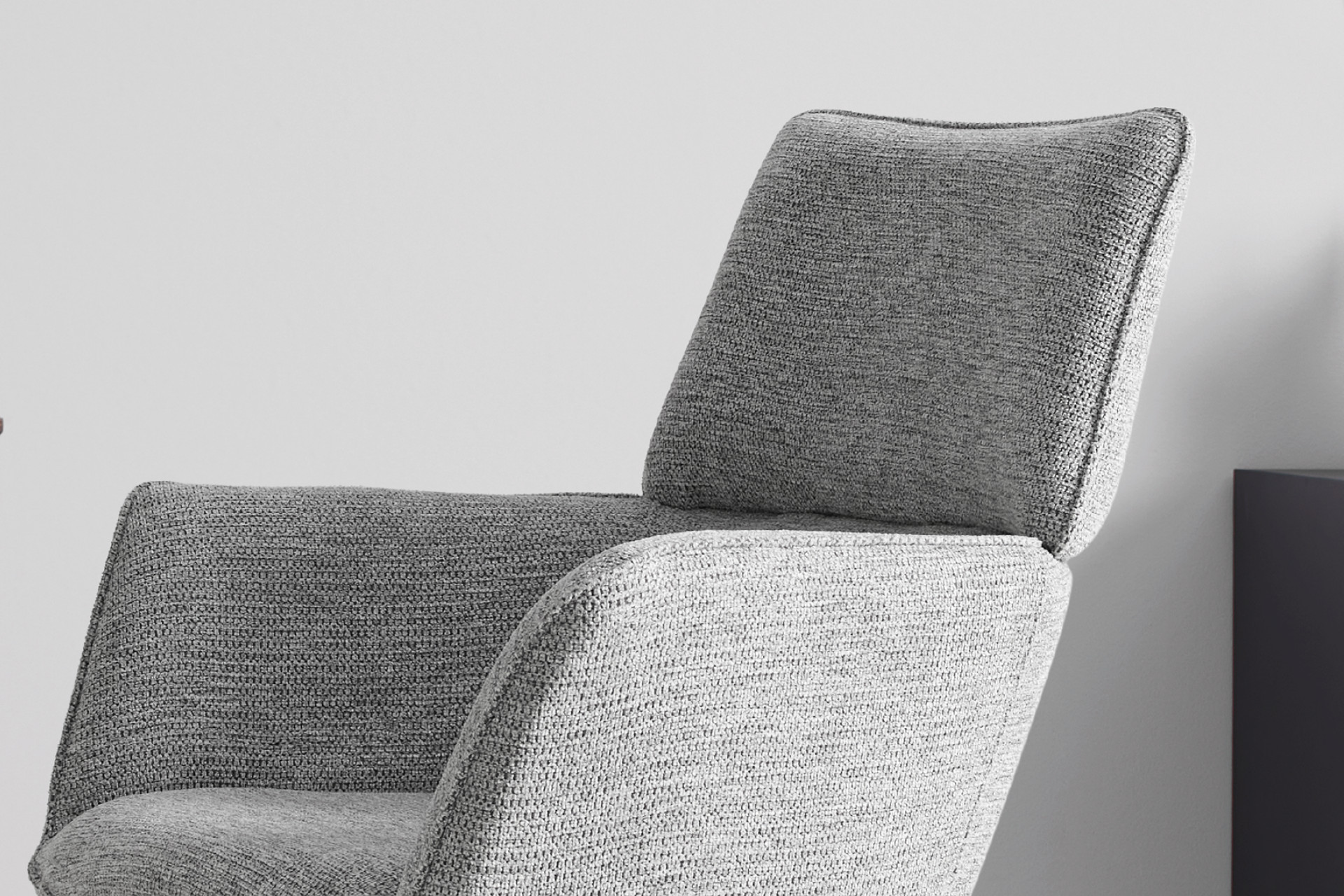 Armlehnstuhl grau Webstoff drehbar gepolstert