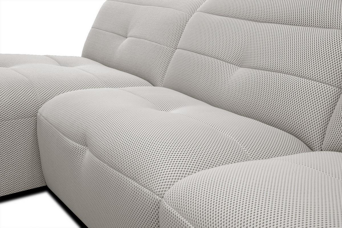 ECKSOFA TRENTO 4-Sitzer, ecru - Ecru/Schwarz, Holzwerkstoff/Kunststoff (165/262cm) - Wozimo