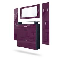GARDEROBE Malea Fronten in Brombeer Hochglanz - Brombeere, Holzwerkstoff (180/180/23cm) - Vladon