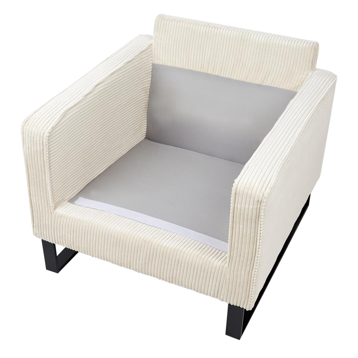 SESSEL Cord Hellbeige Vind - Beige, Textil (76/82/82cm) - Beliani