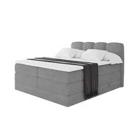 BOXBETT mit Matratze H3|H4 - NINA KING - 180x200 cm - Hellgrau - Hellgrau, Holzwerkstoff (180/200cm) - ALTDECOR