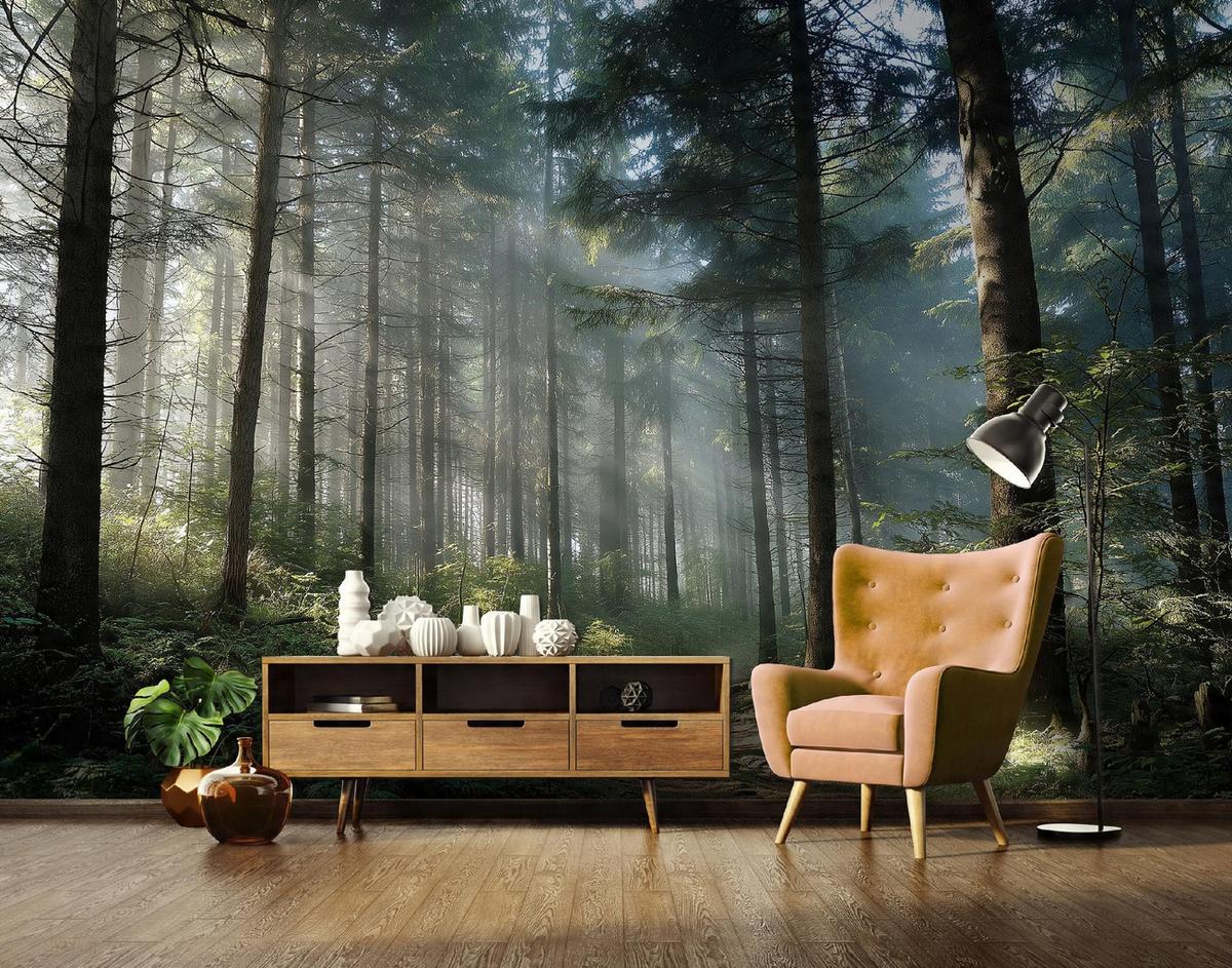 VLIESTAPETE Wald 3D Effekt Natur Schlafzimmer 400x280 - Multicolor, Papier (400/280cm) - Wallarena