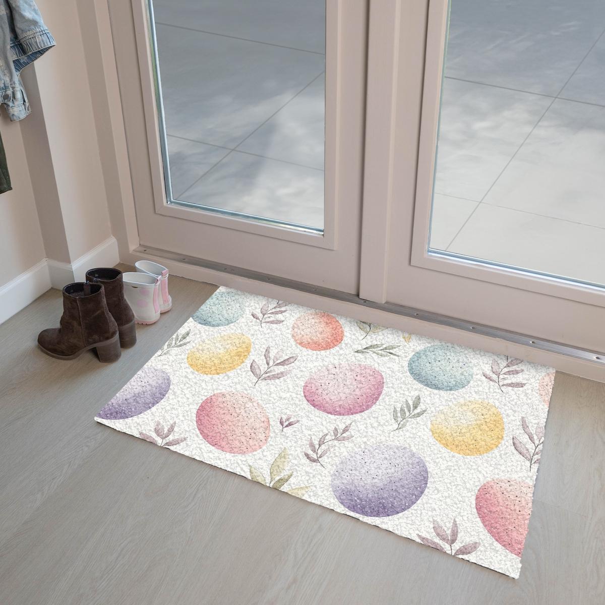FUSSMATTE Eier - Bunt - Muster Teppichmatte 90x60 cm - Multicolor, Kunststoff (60/90cm) - MuchoWow