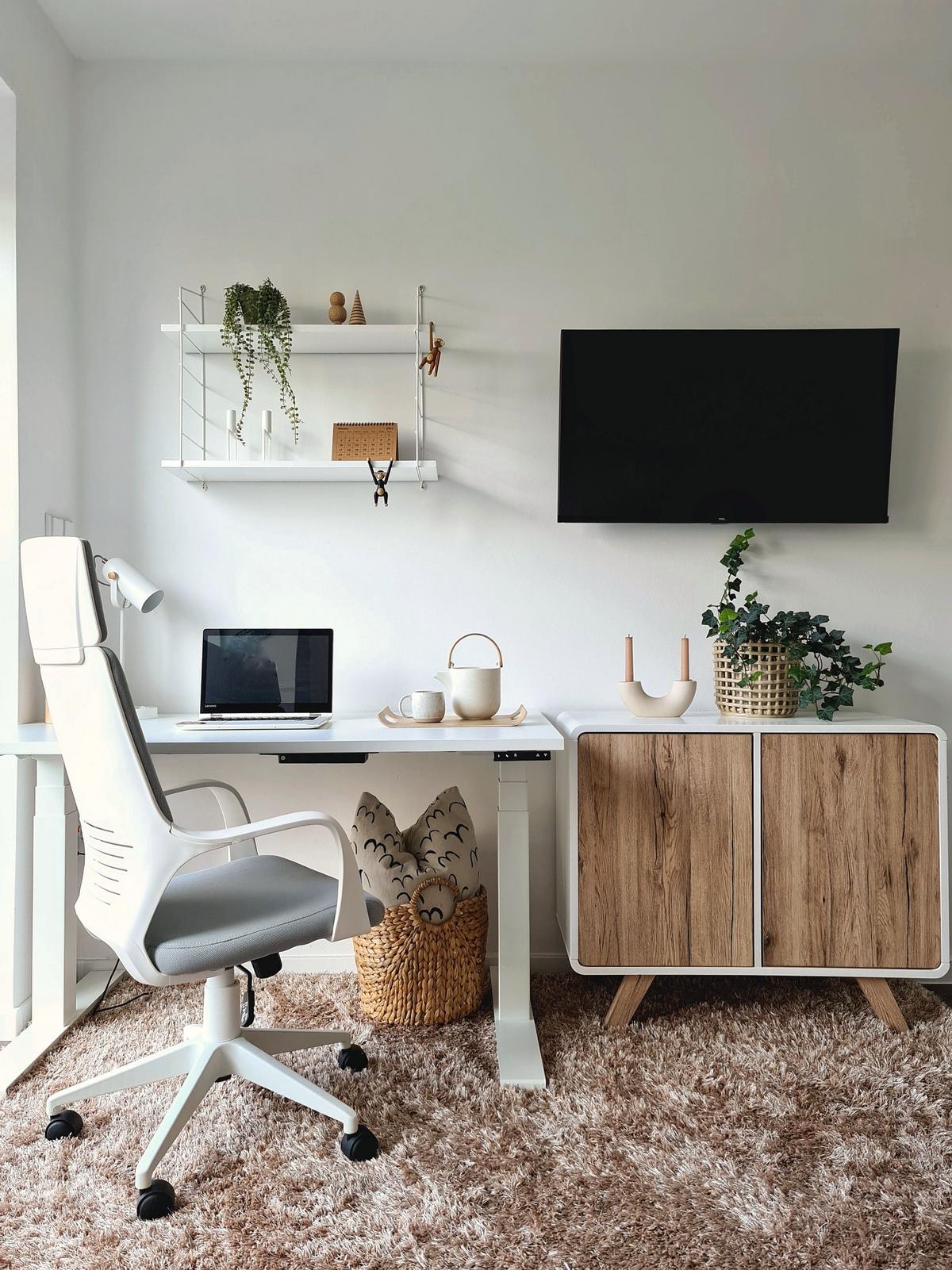 BÜROSTUHL Polyester Weiß/Grau Delight - Grau, Kunststoff/Textil (64/116/64cm) - Beliani