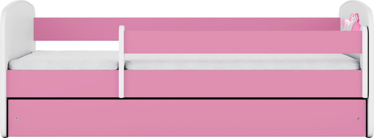 KINDERBETT Emily mit Schublade und Matratze, Rosa 70x140 cm - Rosa, Holzwerkstoff (140/70cm) - WFL GROUP
