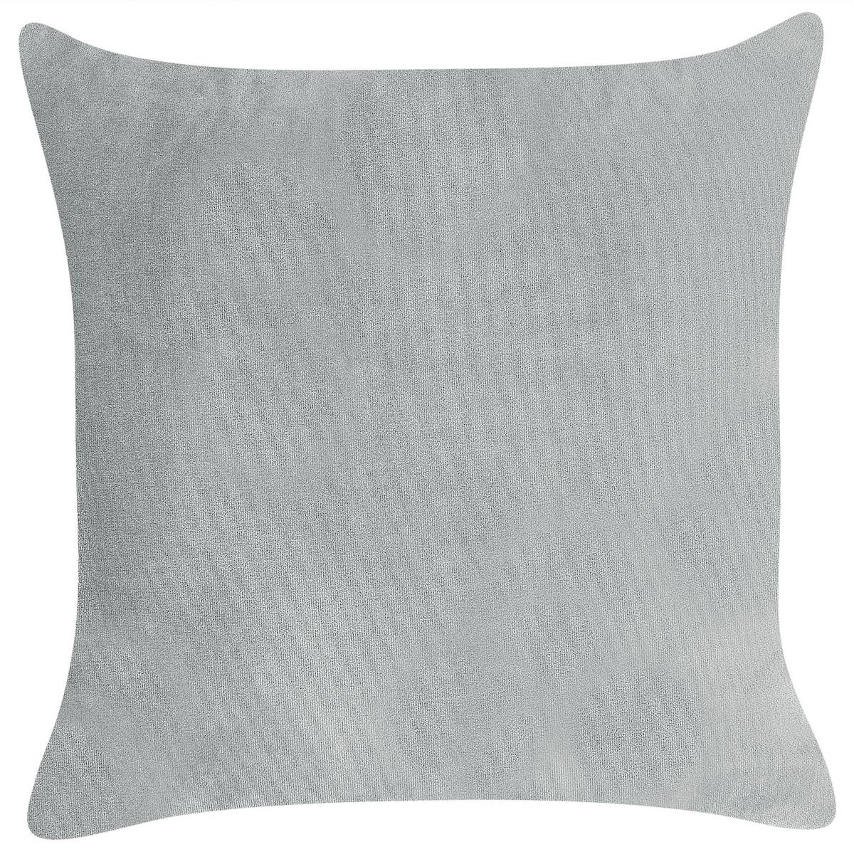 CHAISELONGUE Samtstoff hellgrau linksseitig Chaumont - Dunkelbraun/Grau, Textil (168/75/74cm) - Beliani