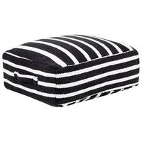 BODENKISSEN Settat 50/50/20 cm - Schwarz, Naturmaterialien/Textil (50/20/50cm) - Beliani