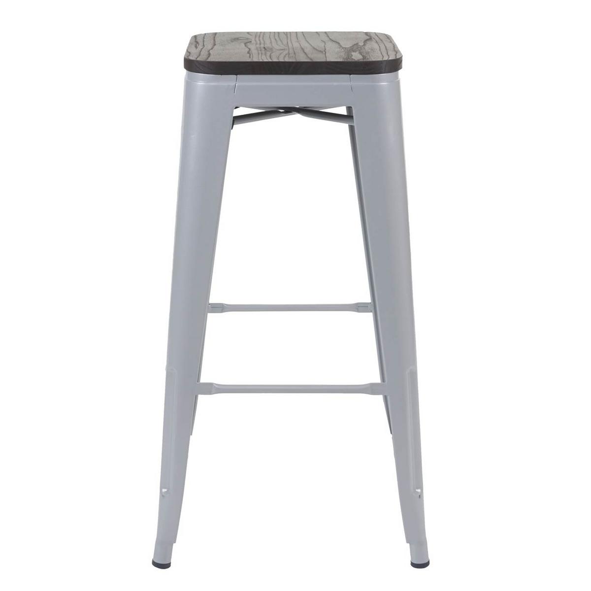 BARHOCKER METALL Grau - Grau, Holz (42/76/42cm) - MCW