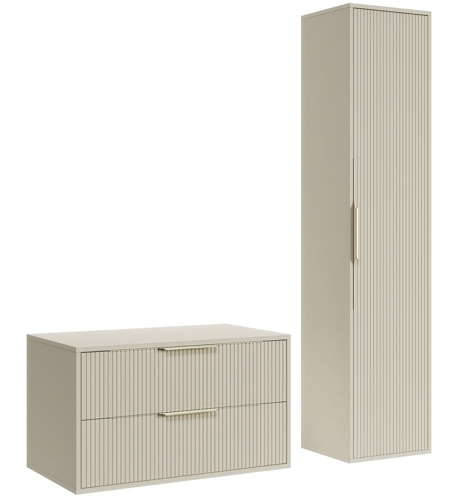 BADMÖBEL-SET Rimini 2 Teile Cashmere - 80 x 46 x 46 cm - Kaschmir, Holz (80/46/46cm) - Badplaats