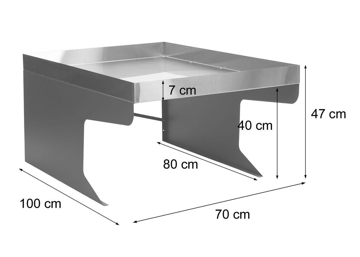 XL-MÄHROBOTERGARAGE PFLANZKASTEN Anthrazit - Anthrazit, Metall (70/47/100cm) - MCW