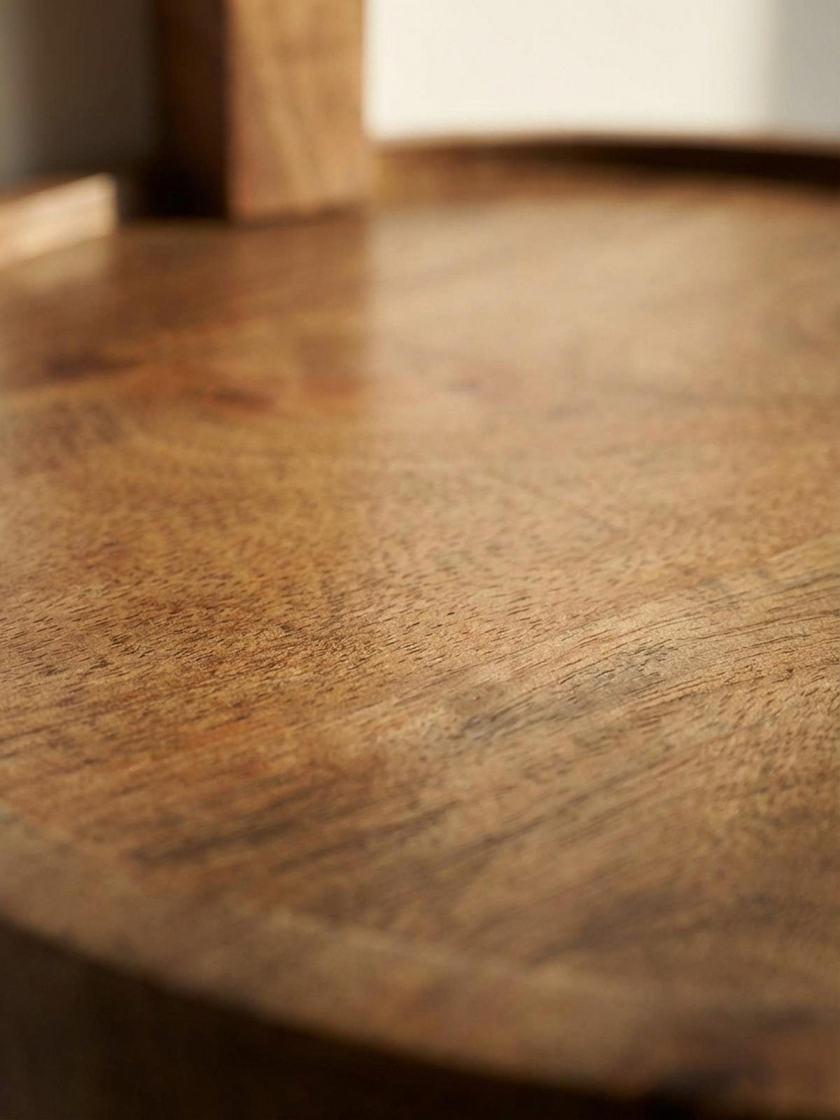 WANDREGAL Mango Massivholz Modern Stil 30x33x30 cm Rund - Braun, Holz (30/33/30cm) - KADIMA DESIGN
