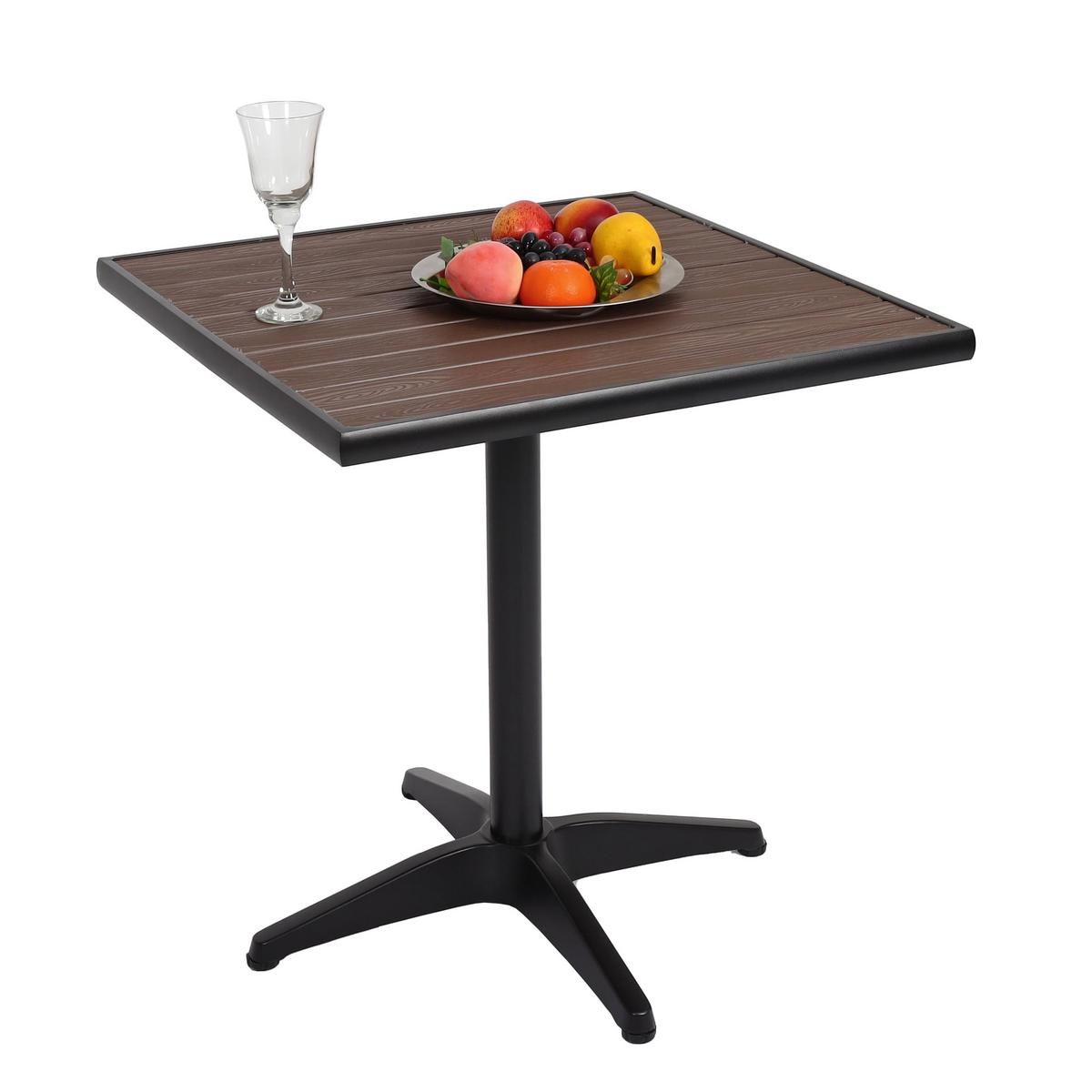 GARTENTISCH Schwarz, Dunkelbraun - Dunkelbraun/Schwarz, Metall (70/70/74cm) - MCW