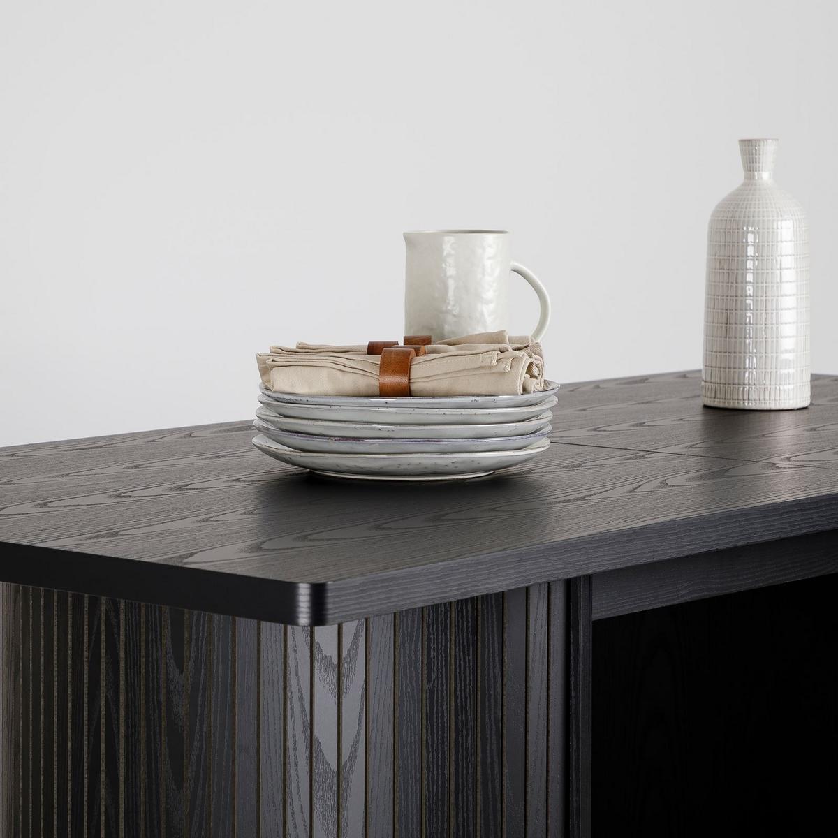 ESSTISCH GUARDA - Schwarz, Holzwerkstoff (75/160/75cm) - IDIMEX