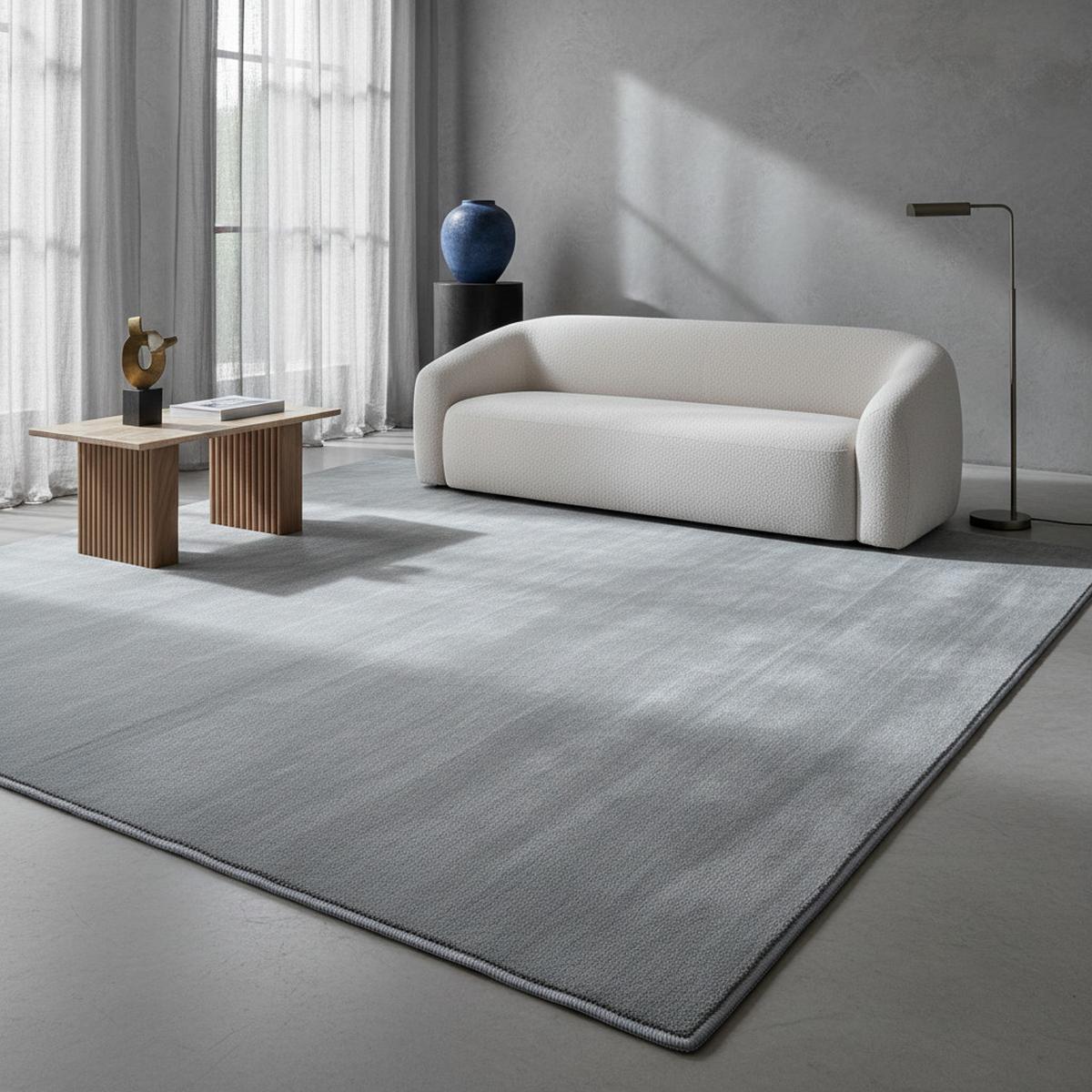 TEPPICH Kurzflor Waschbar LECH in Silber, einfarbig, 80 x 150 cm - Silberfarben, Textil (150/80cm) - KADIMA DESIGN