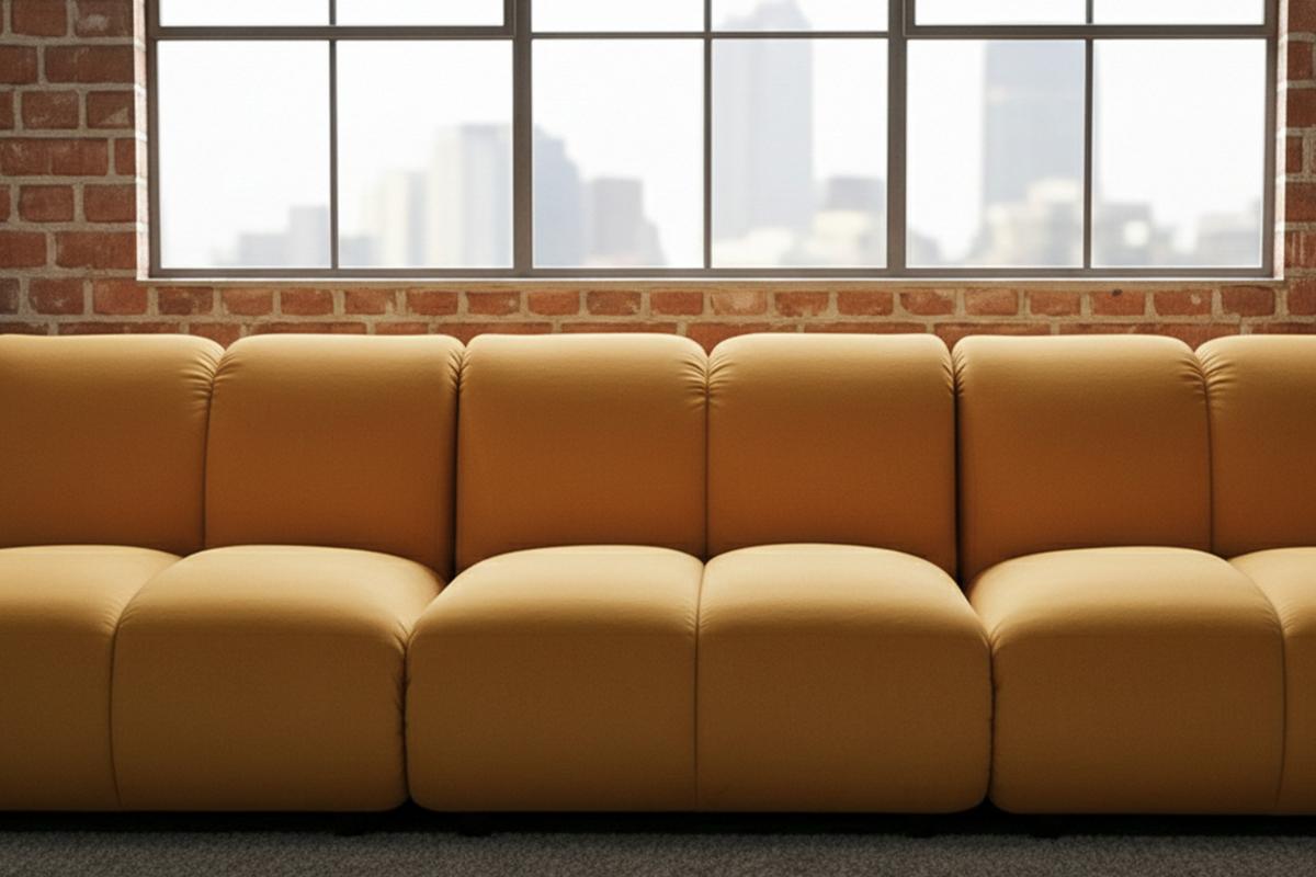 MODULSOFA LAYLA Gelb Velvet - Gelb/Schwarz, Buchenholz/Textil (274/74/99cm) - KAWOLA