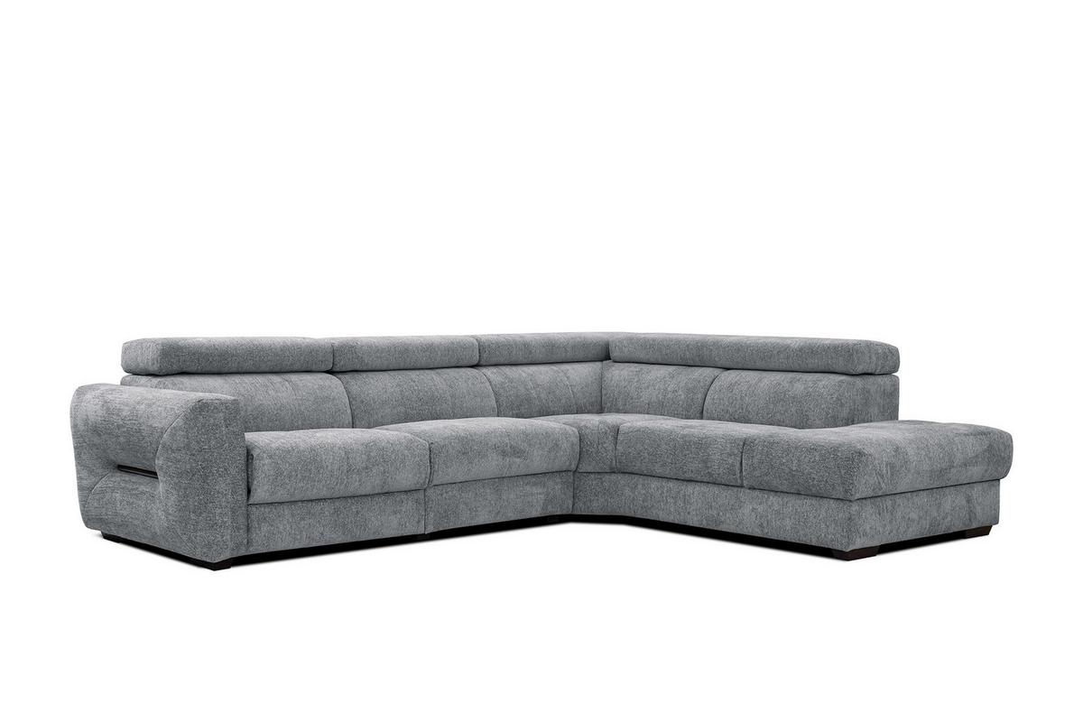 ECKSOFA CALVERA 5-Sitzer mit 1 Relaxfunktion, grau - Grau, Holzwerkstoff/Textil (297/239cm) - Wozimo