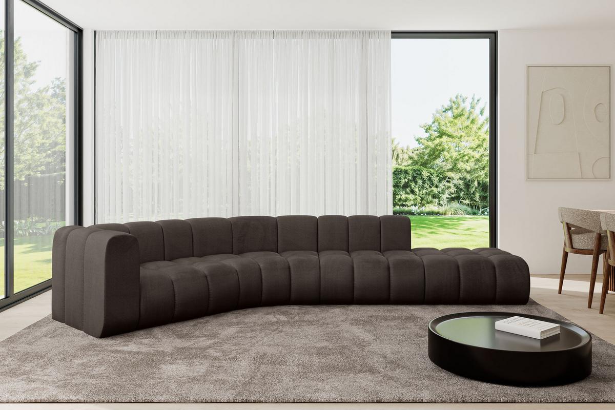 ECKSOFA modulares Sofa Tilmo-L1 - 399x194x70 cm Braun - Braun, Holzwerkstoff/Textil (399/194cm) - ALTDECOR