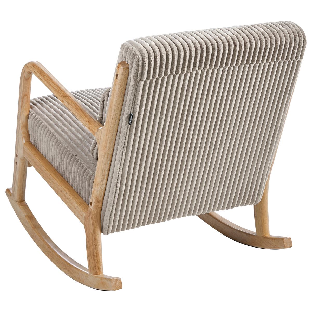 SCHAUKELSESSEL Hellbraun Sorsele - Hellbraun/Beige, Textil (65/79/81cm) - Beliani