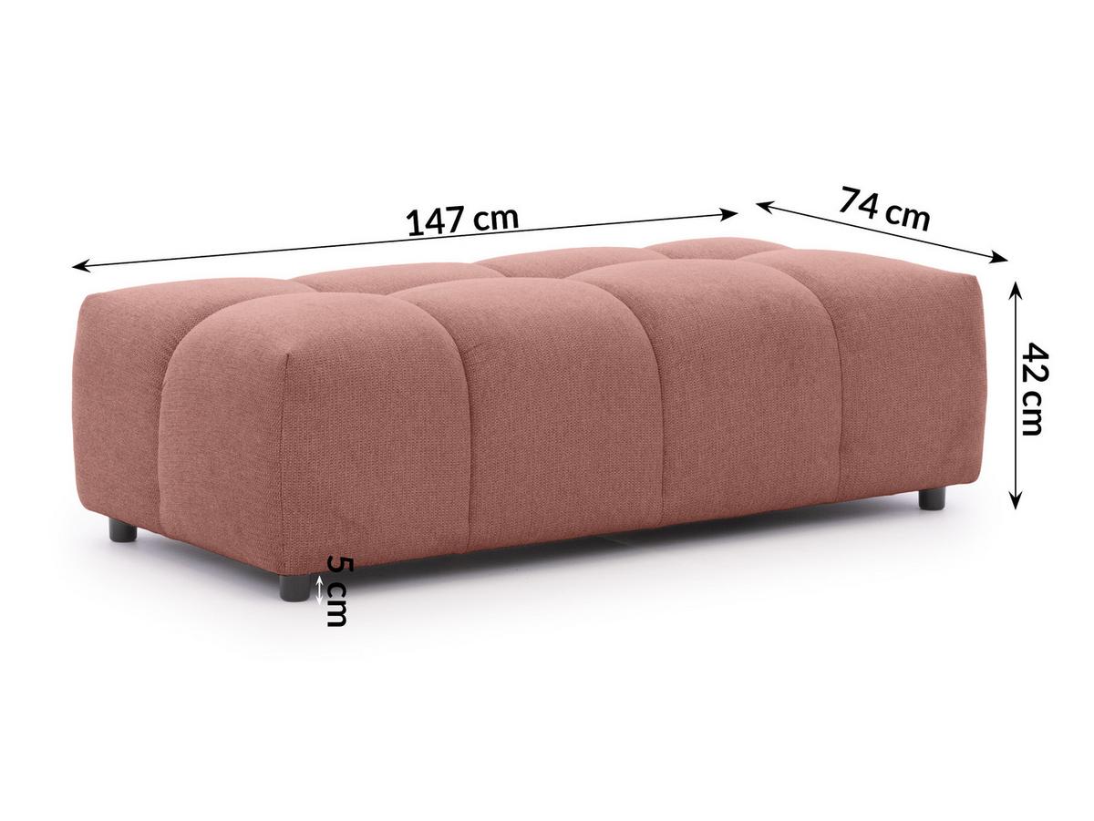 HOCKER Bubble mit Sitzfläche in Bubble-Optik aus weichem Terrakotta Strukturstoff mit schöner Sitzkomfort - Terracotta/Schwarz, Holz/Kunststoff (147/42/74cm) - S-Style Möbel