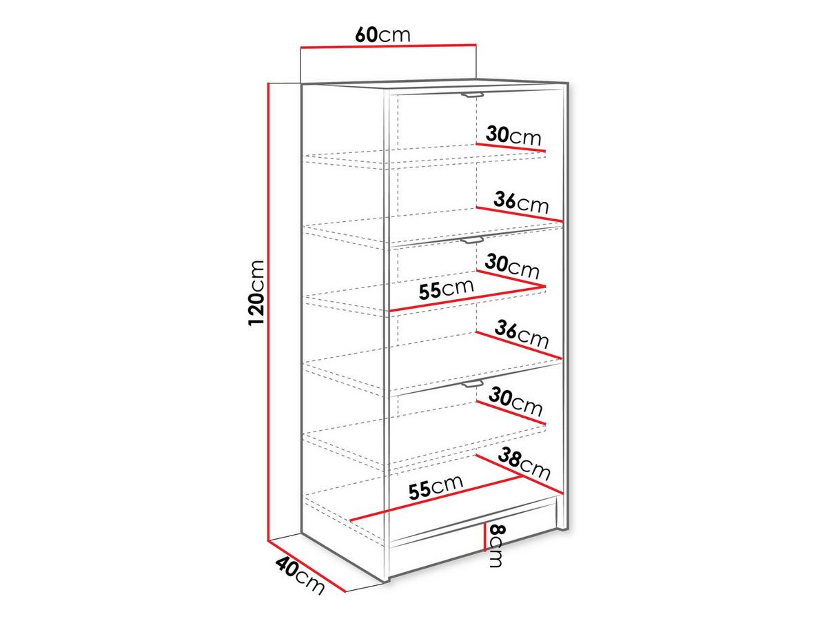SCHUHSCHRANK Tireno 3K - Goldfarben/Schwarz, Holzwerkstoff/Kunststoff (60/120/40cm) - MIRJAN24