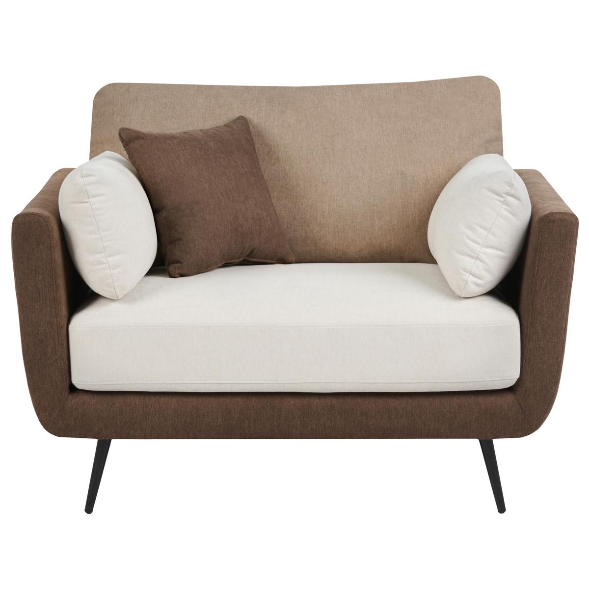 SESSEL Stoff Braun Bolga - Hellbraun, Textil (119/89/83cm) - Beliani