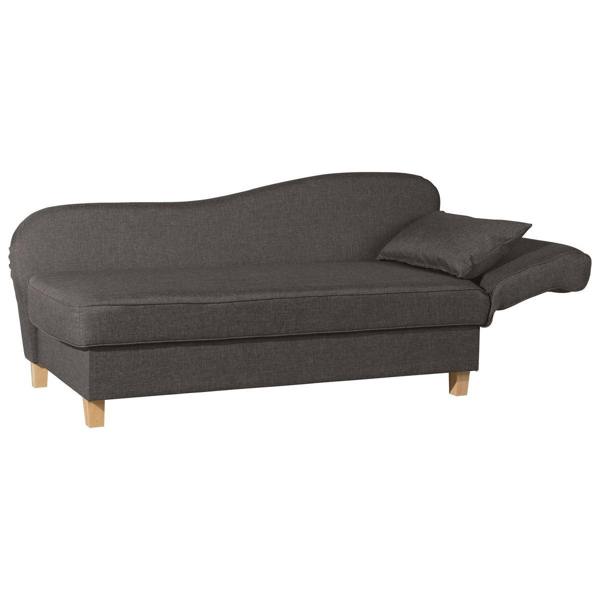 RECAMIERE mit Armteil rechts klappbar Katia Bezug Flachgewebe Buche natur / braun - Braun, Kunststoff (190/82/88cm) - 58aufmkessel