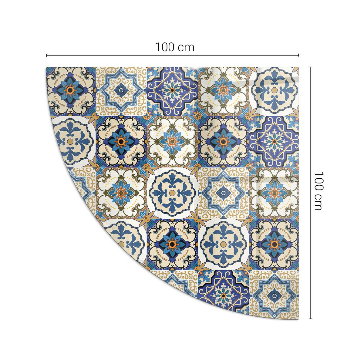 GLASPLATTE für Kamin 100x100 cm - Blau, Glas (100/100/0.4cm) - TULUP