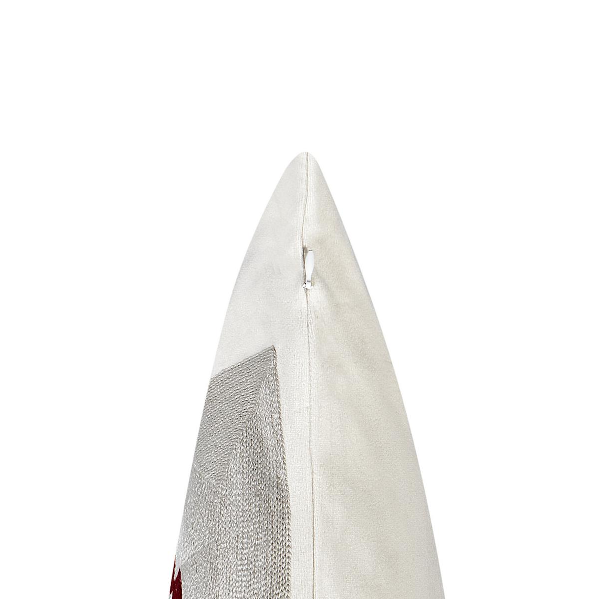 DEKOKISSEN 2er-Set Cremeweiß 45/45 cm Jellies - Rot/Weiß, Textil (45/45cm) - Beliani
