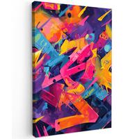 LEINWANDBILD Abstrakt - Formen - Farbenfroh Deko Groß 90x140 cm - Magenta, Textil (90/140cm) - MuchoWow