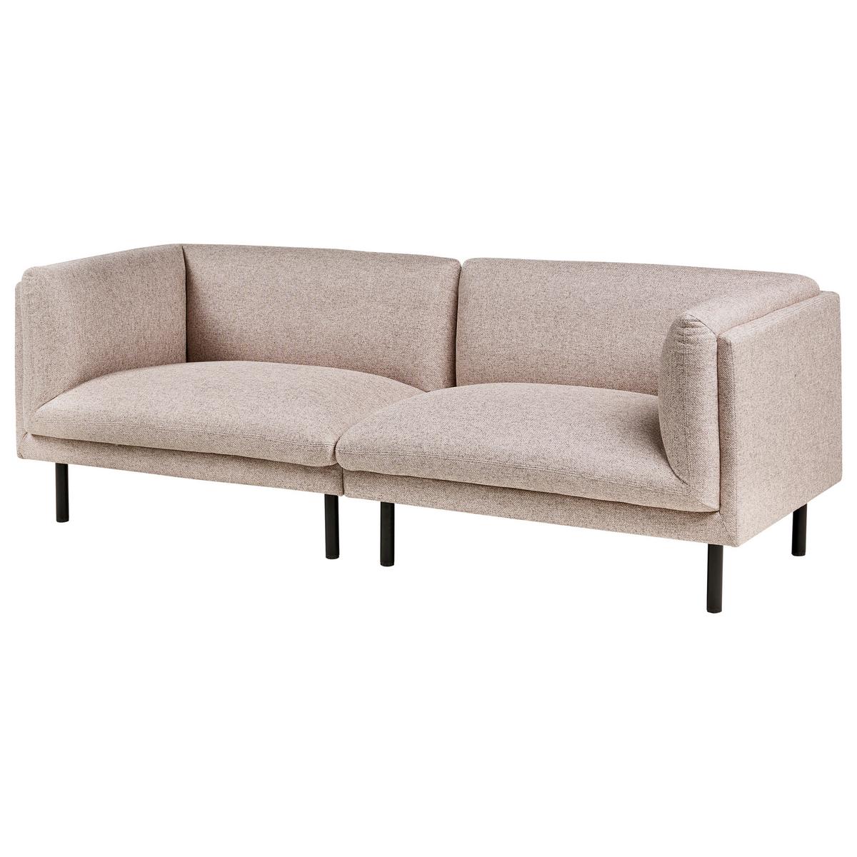 3-SITZER-SOFA Stoff Hellbraun Vorgod - Hellbraun, Textil (221/76/85cm) - Beliani