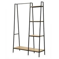 GARDEROBENSTÄNDER im industriellen Stil, 1 Regal mit 4 Etagen - Eichefarben, Holzwerkstoff (101/160/35cm) - Calicosy