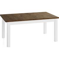 ESSTISCH Lindberg Weiß ausziehbar verlängerbar rechteckig, Eiche Braun Rustikal 140-180/80/77 cm - Alteiche/Weiß, Holz/Holzwerkstoff (80/180/76.5cm) - WFL GROUP
