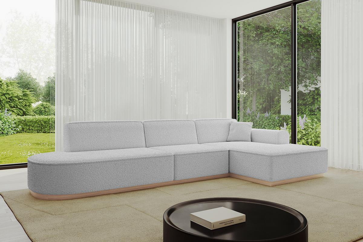 ECKSOFA Ottomane Rechts IREA-L2 - 327x165x80 cm Hellgrau - Hellgrau, Holzwerkstoff/Textil (327/165cm) - ALTDECOR