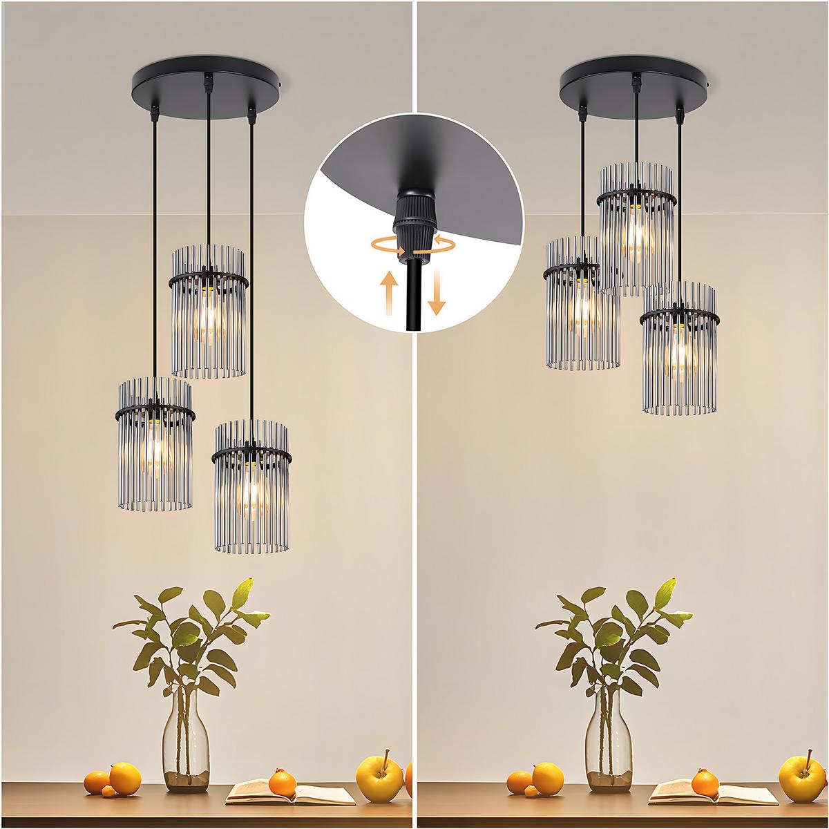 PENDELLEUCHTE John 25/25/150 cm - Schwarz, Glas (25/25/150cm) - ZMH