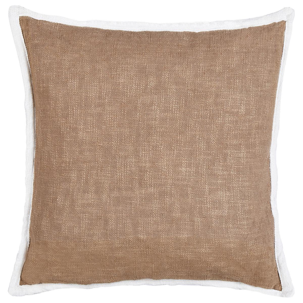 DEKOKISSEN 2er-Set Braun 45/45 cm Ianthe - Braun/Weiß, Naturmaterialien (45/45cm) - Beliani
