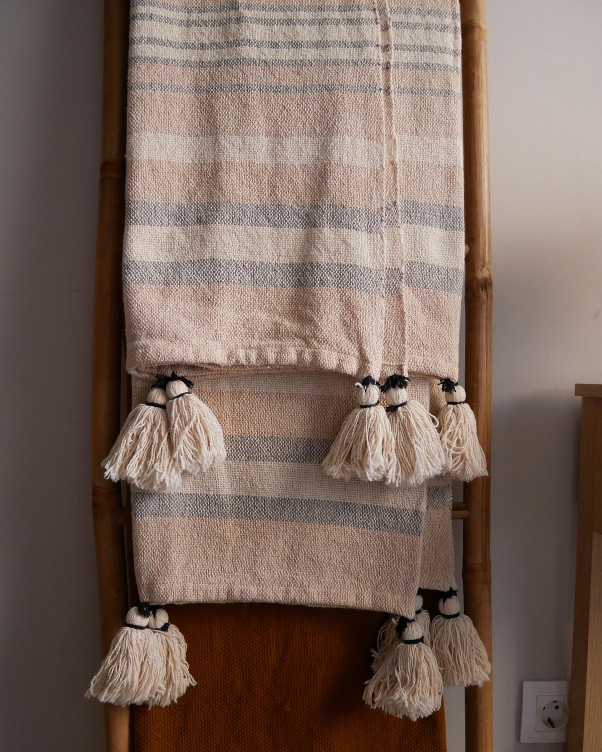 DECKE Cremeweiß Yarseli 130/170 cm - Ecru, Naturmaterialien/Textil (130/170cm) - Beliani