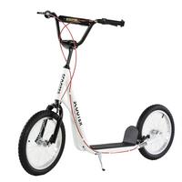 TRETROLLER Scooter Cityroller Kinder Luftreifen Roller verstellbar Alu Weiß - Weiß, Metall (139/58/96cm) - HOMCOM