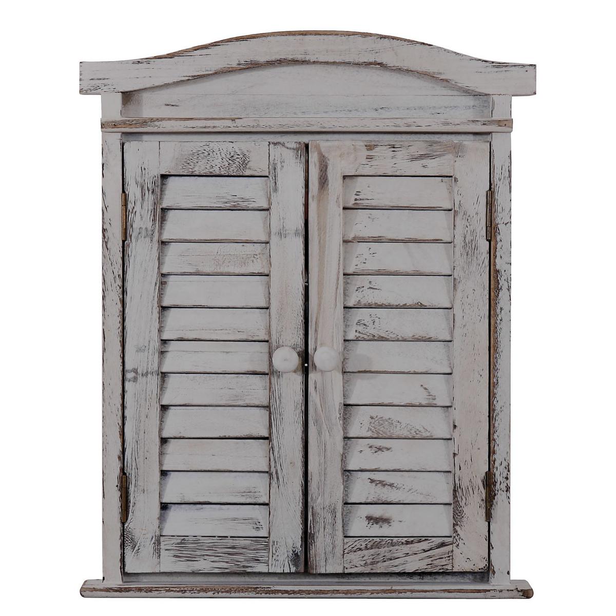 WANDSPIEGEL MIT FENSTERLÄDEN Hellgrau - Hellgrau, Holz (42/53/5cm) - MCW