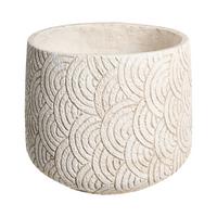 BLUMENKÜBEL Beige Eriros - Beige, Keramik (29cm) - Beliani