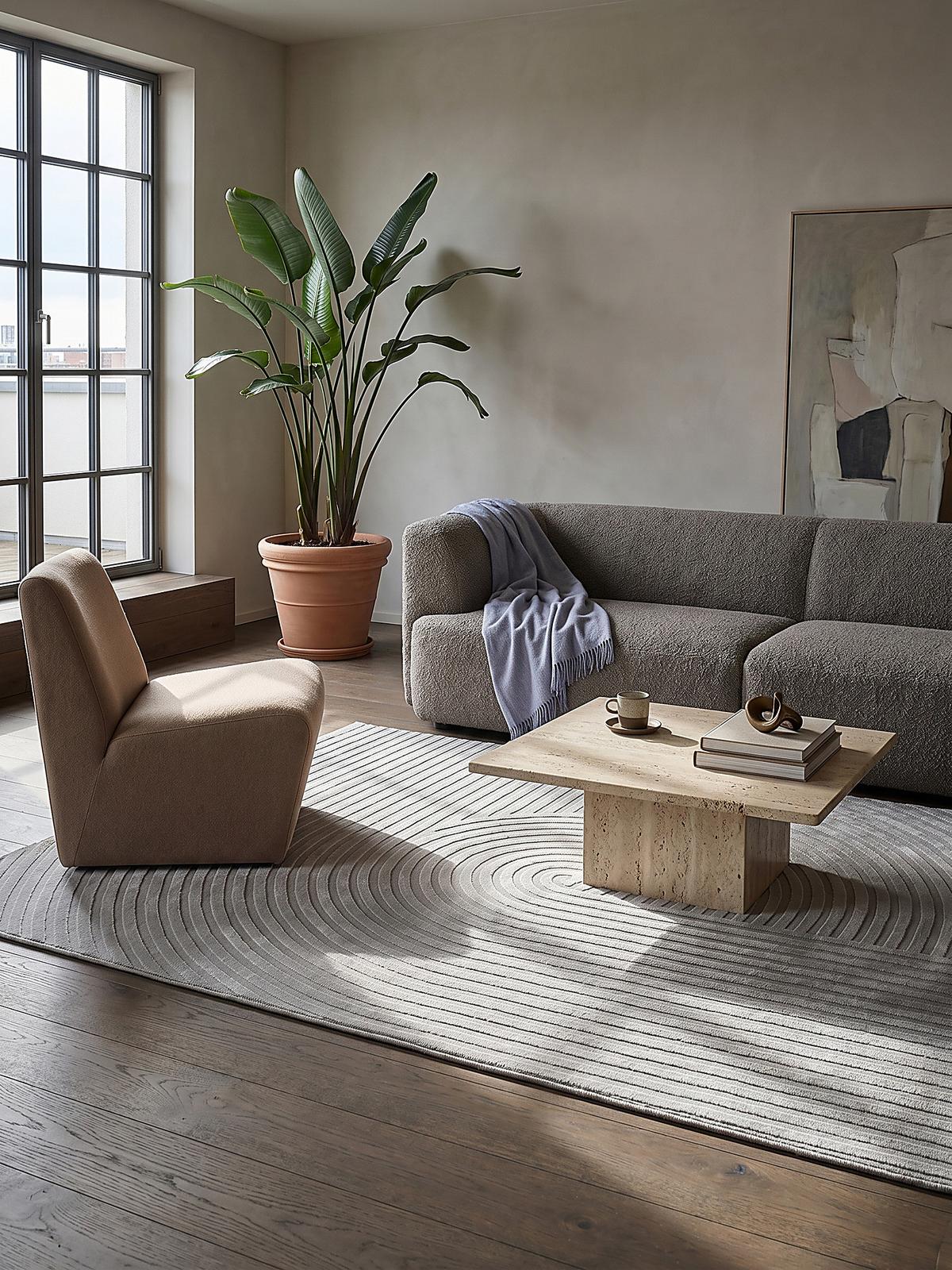 KURZFLORTEPPICH Geometrisch ERESMA Polyester Grau 140 x 200 cm - Grau, Textil (140/200cm) - KADIMA DESIGN