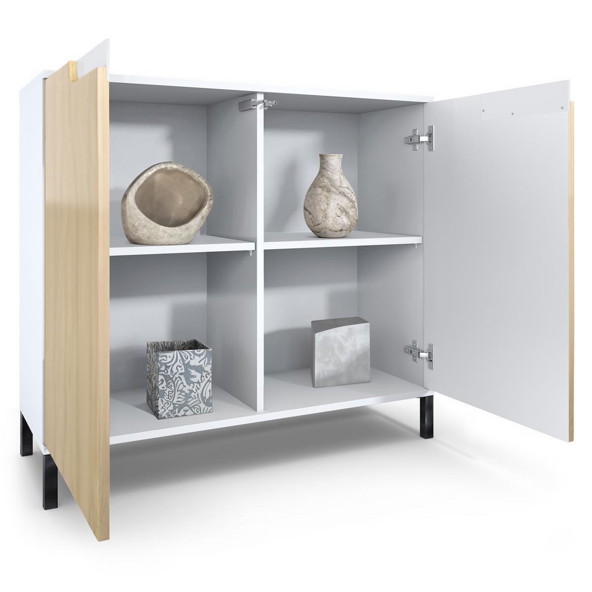KOMMODE Sylt Schwarz Hochglanz - Schwarz Hochglanz, Holzwerkstoff (92.5/83.5/35cm) - Vladon