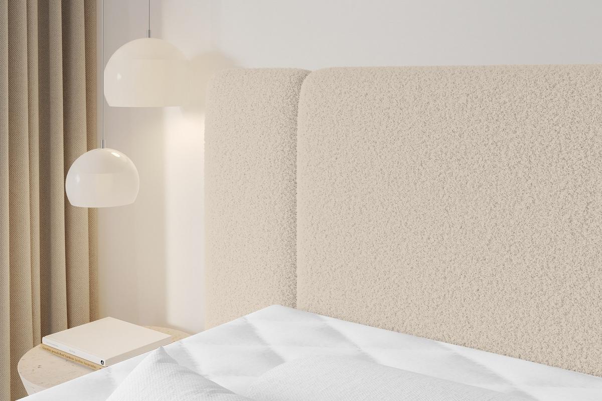 BOXSPRINGBETT mit Matratze H3/H4 - EVON KING - 180x200 cm Dunkelbeige - Cappuccino, Holzwerkstoff (180/200cm) - ALTDECOR