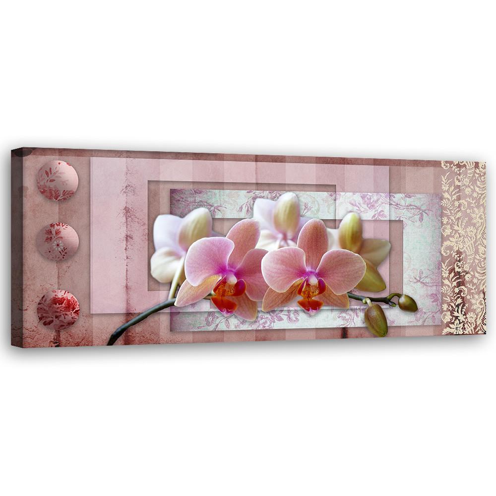 WANDBILD rosa orchidee - Pink, Textil (90/30cm) - Feeby