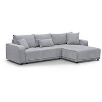 ECKSCHLAFSOFA Primo L hellgrau - Hellgrau/Schwarz, Textil (290/185cm) - Beautysofa