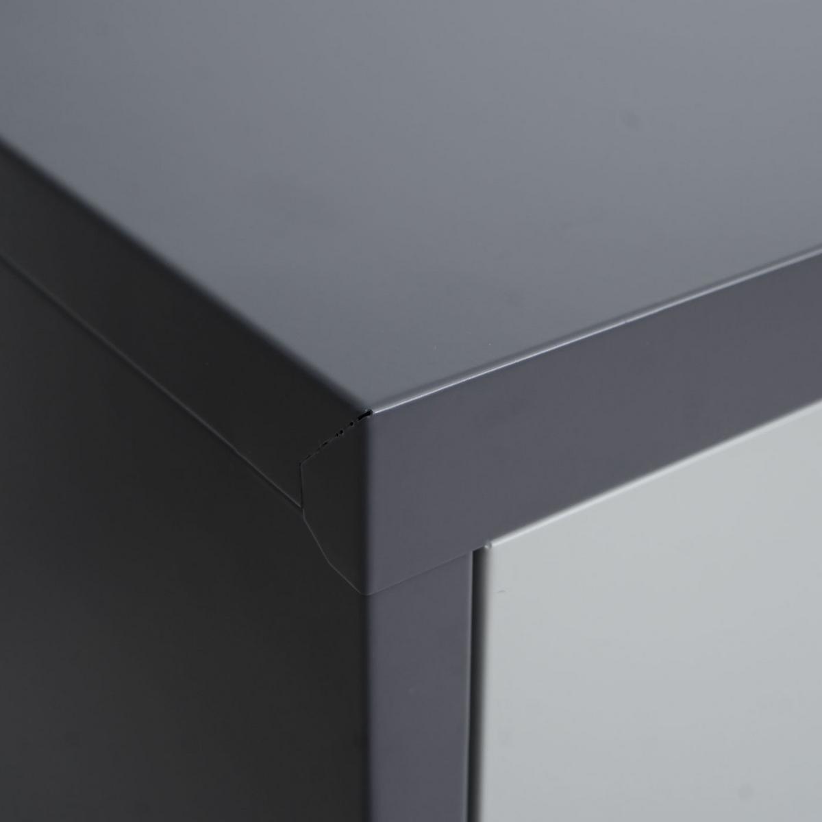 AKTENSCHRANK Dunkelgrau, Hellgrau - Dunkelgrau/Hellgrau, Metall (80/98/40cm) - MCW